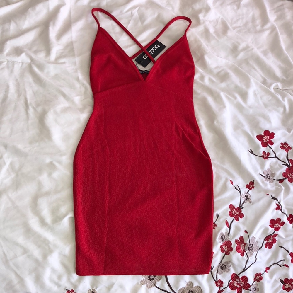 Red mini dress